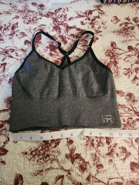 Seamless Gray Heather Sport Bralette with Strappy Back